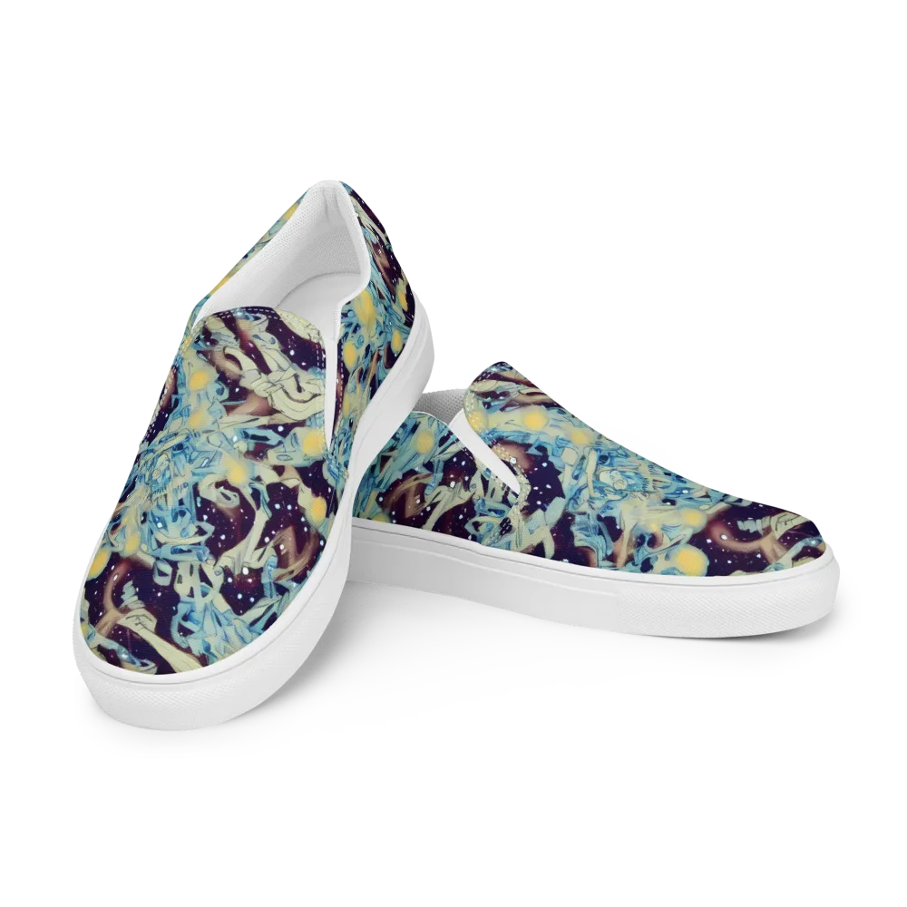 Celestial Fossil on Men's Slip-On Canvas Shoes — Left Front