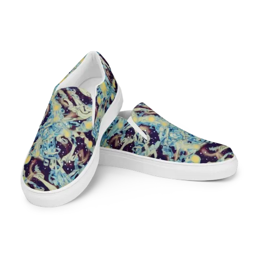 Celestial Fossil on a Men's Slip-On Canvas Shoes