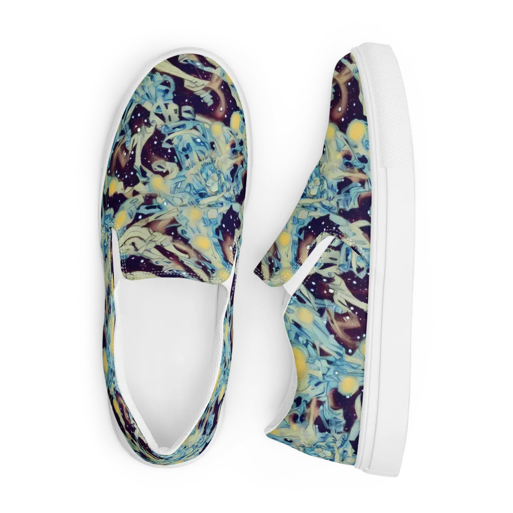Celestial Fossil on Men's Slip-On Canvas Shoes — Front