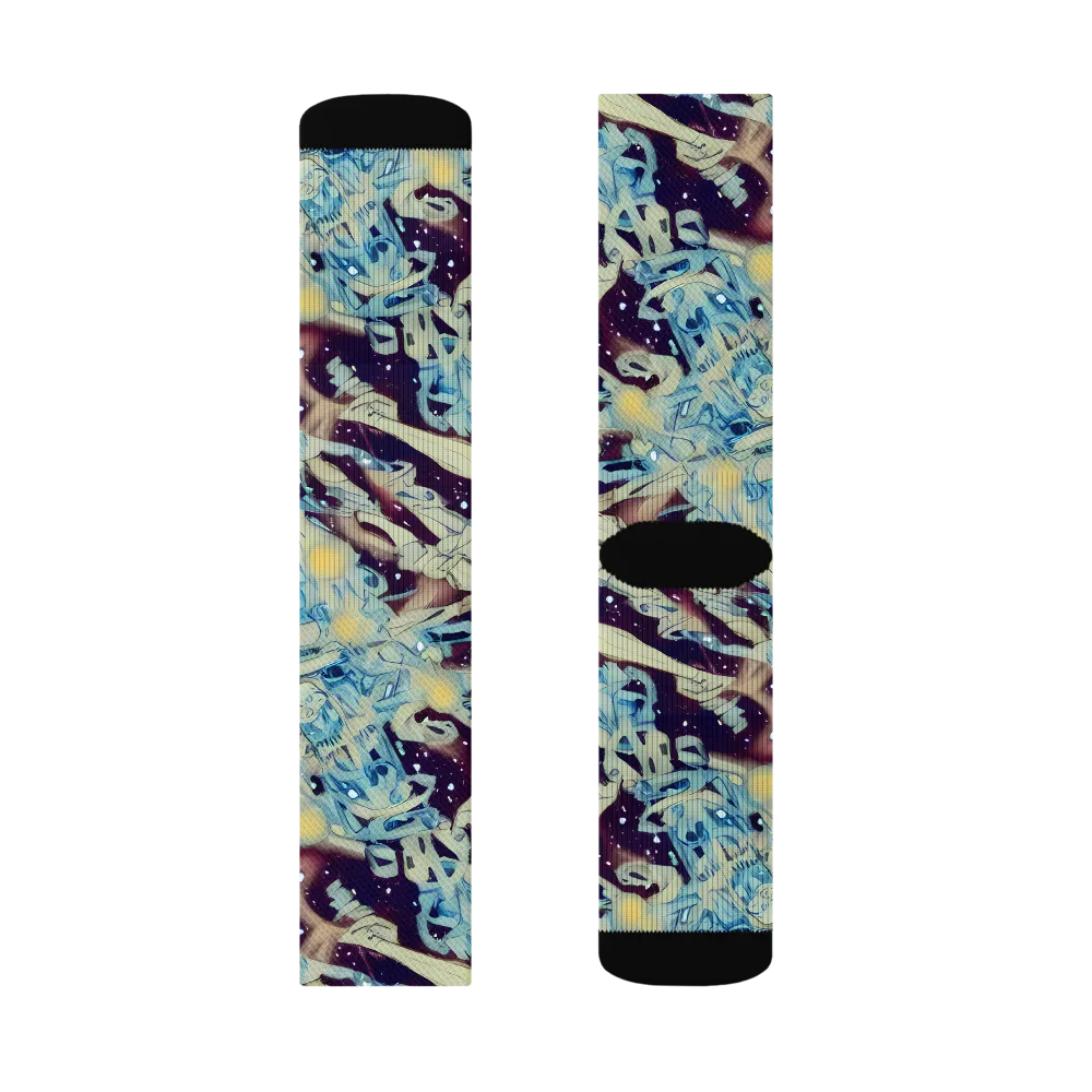 Celestial Fossil on Socks — Right Sock