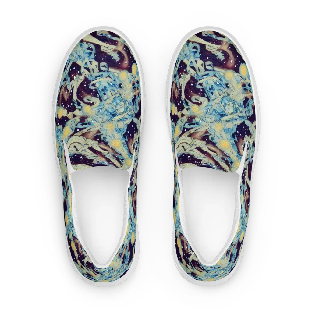 Celestial Fossil on Women's Slip-On Canvas Shoes — Front