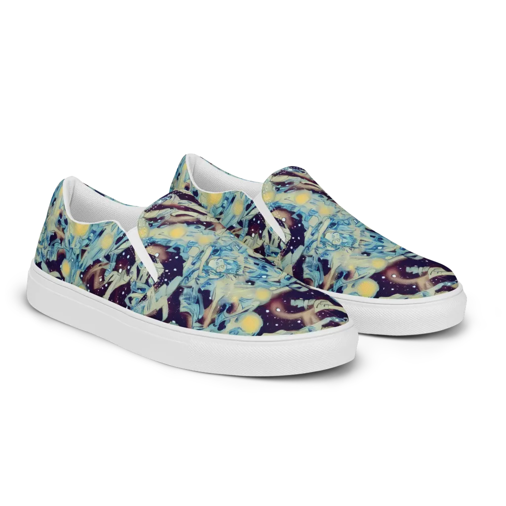 Celestial Fossil on Women's Slip-On Canvas Shoes — Right Front