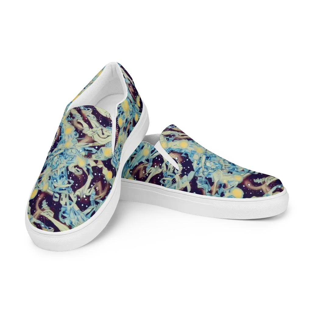 Celestial Fossil on Women's Slip-On Canvas Shoes — Left Front