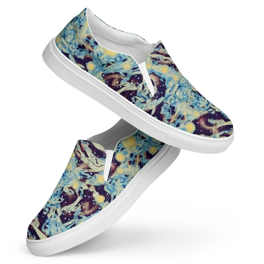Celestial Fossil on Women's Slip-On Canvas Shoes — Front