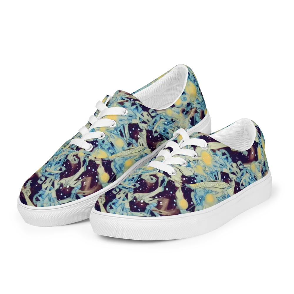 Celestial Fossil on Men's Lace-Up Canvas Shoes — Left Front