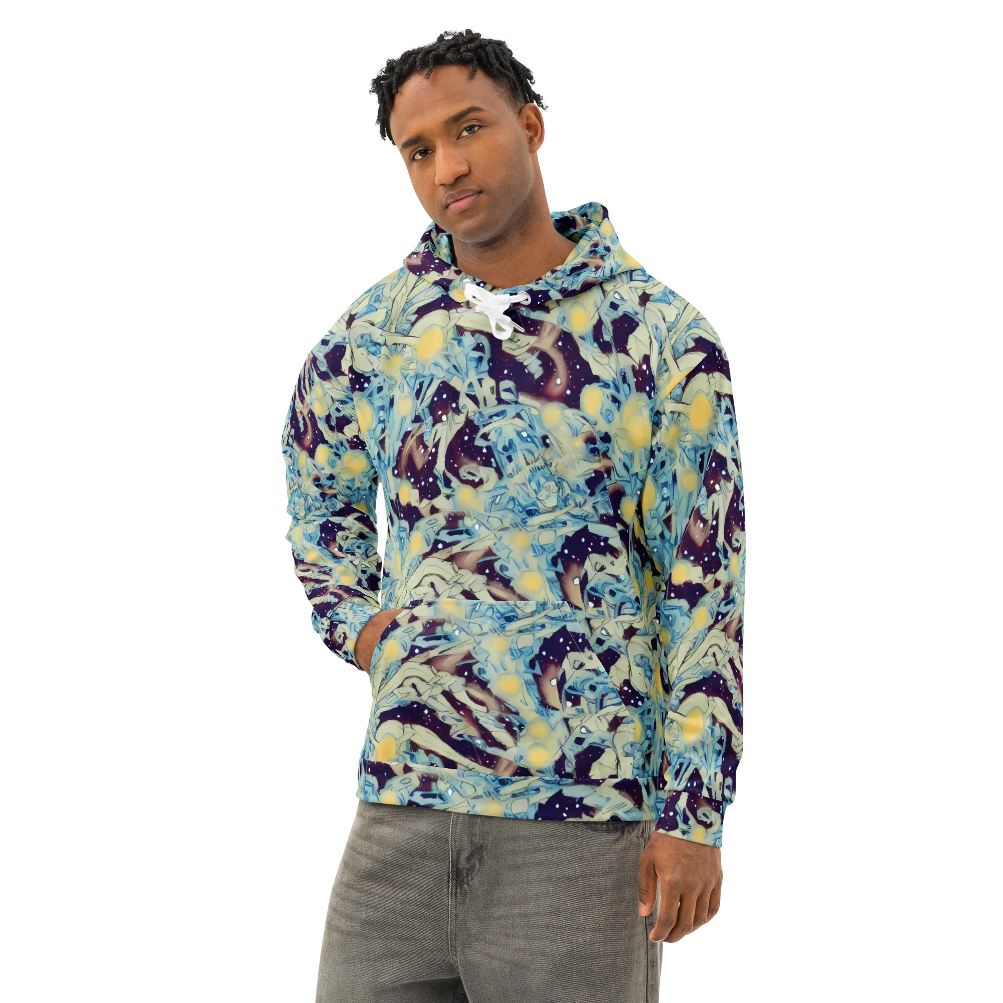 Celestial Fossil on Cotton Hoodie — Left Front