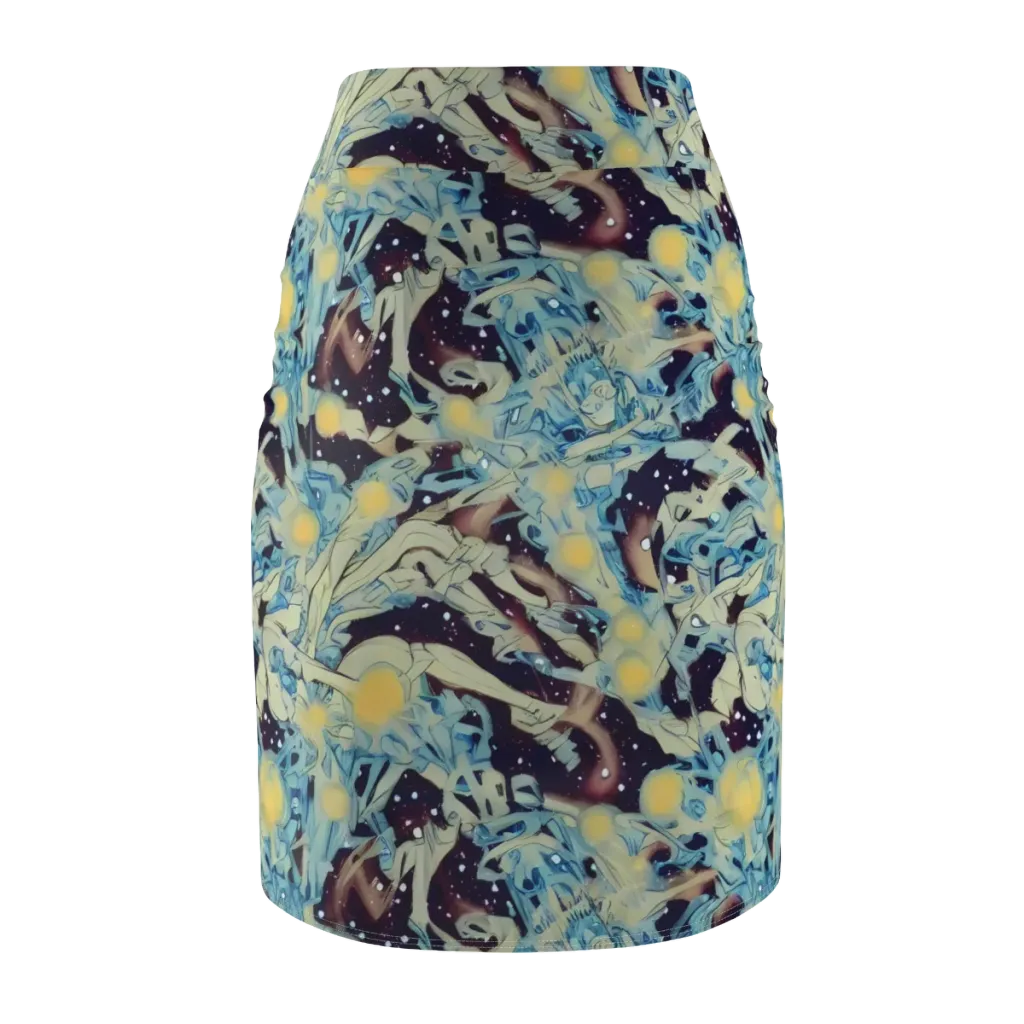 Celestial Fossil on Pencil Skirt — Back