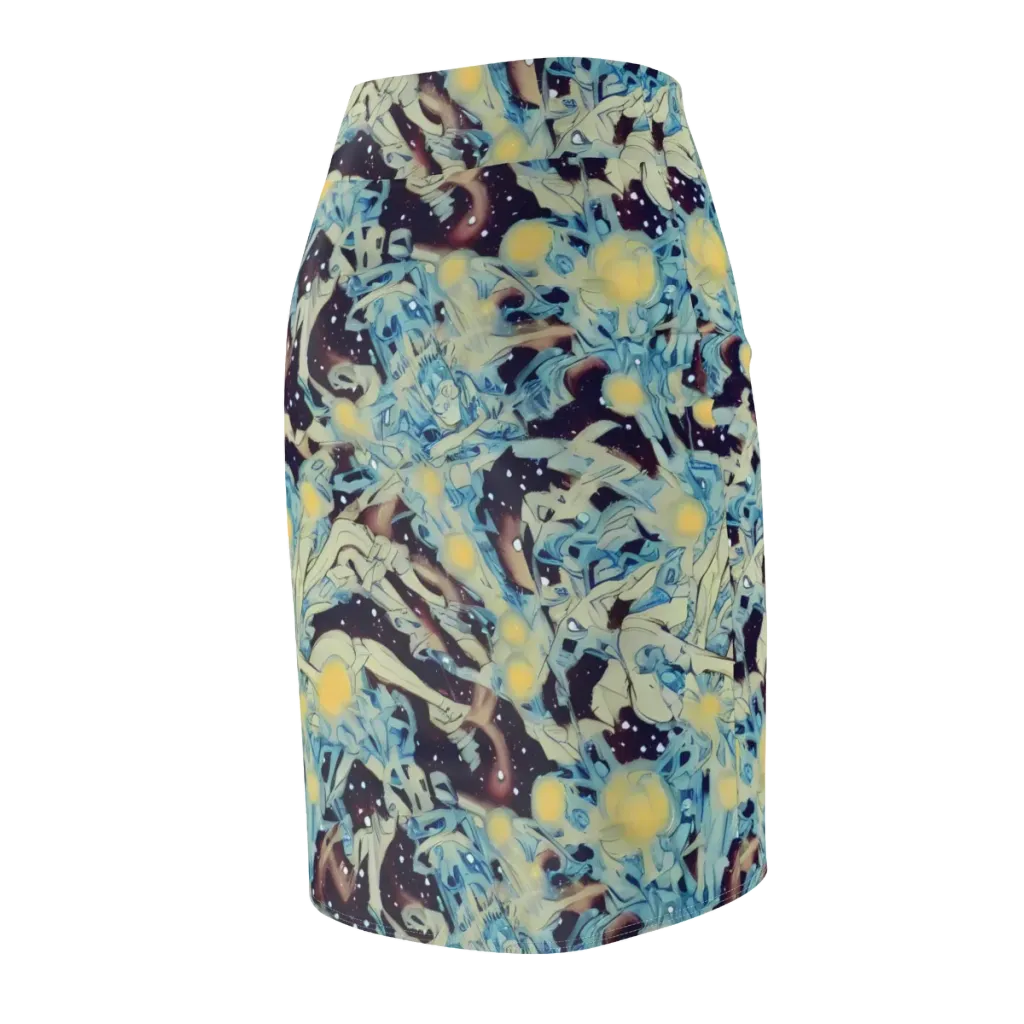 Celestial Fossil on Pencil Skirt — Back Side
