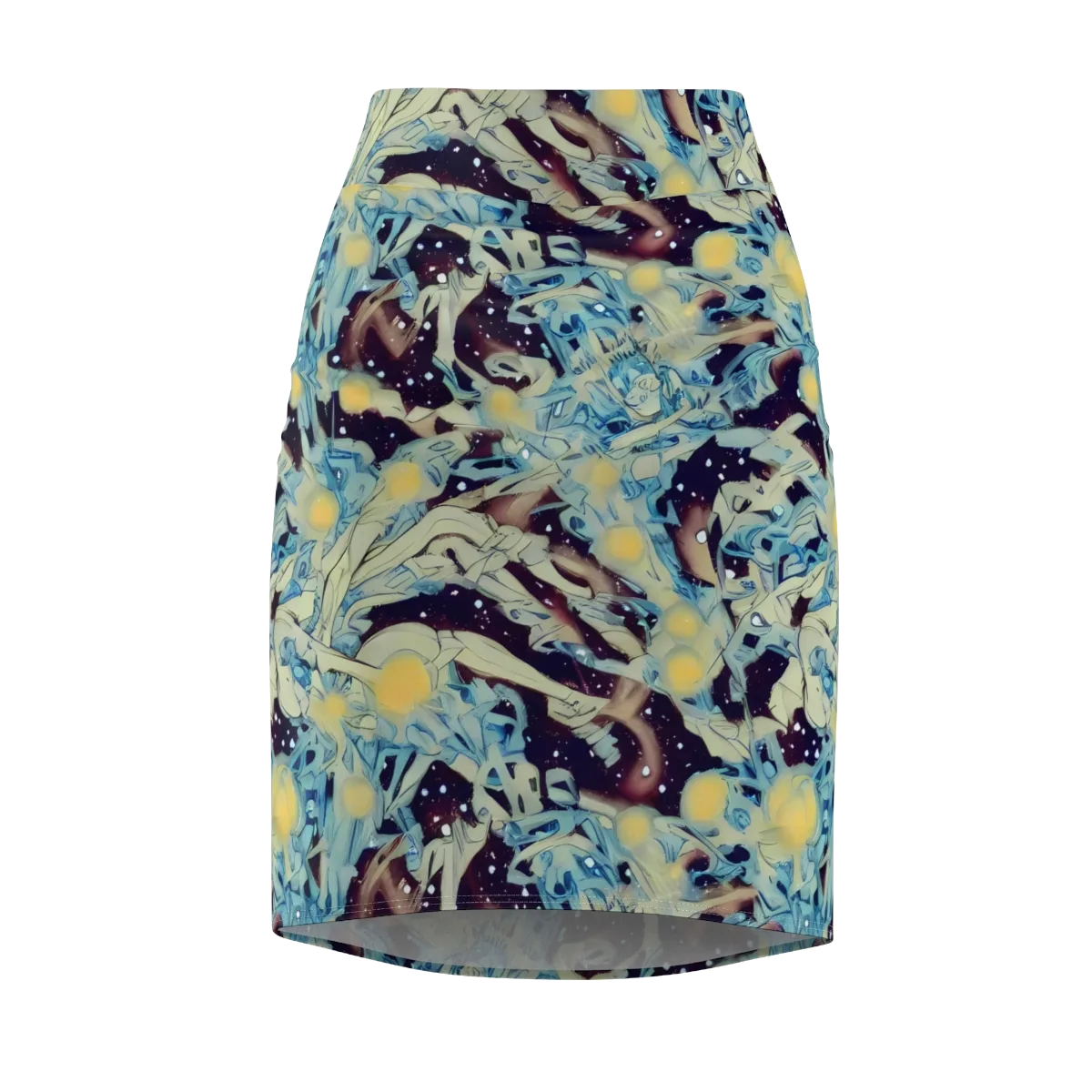Celestial Fossil on Pencil Skirt — Front