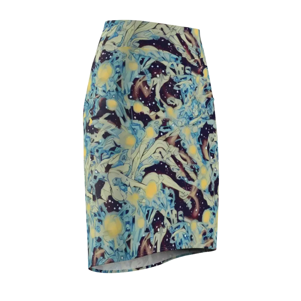 Celestial Fossil on Pencil Skirt — Front Side