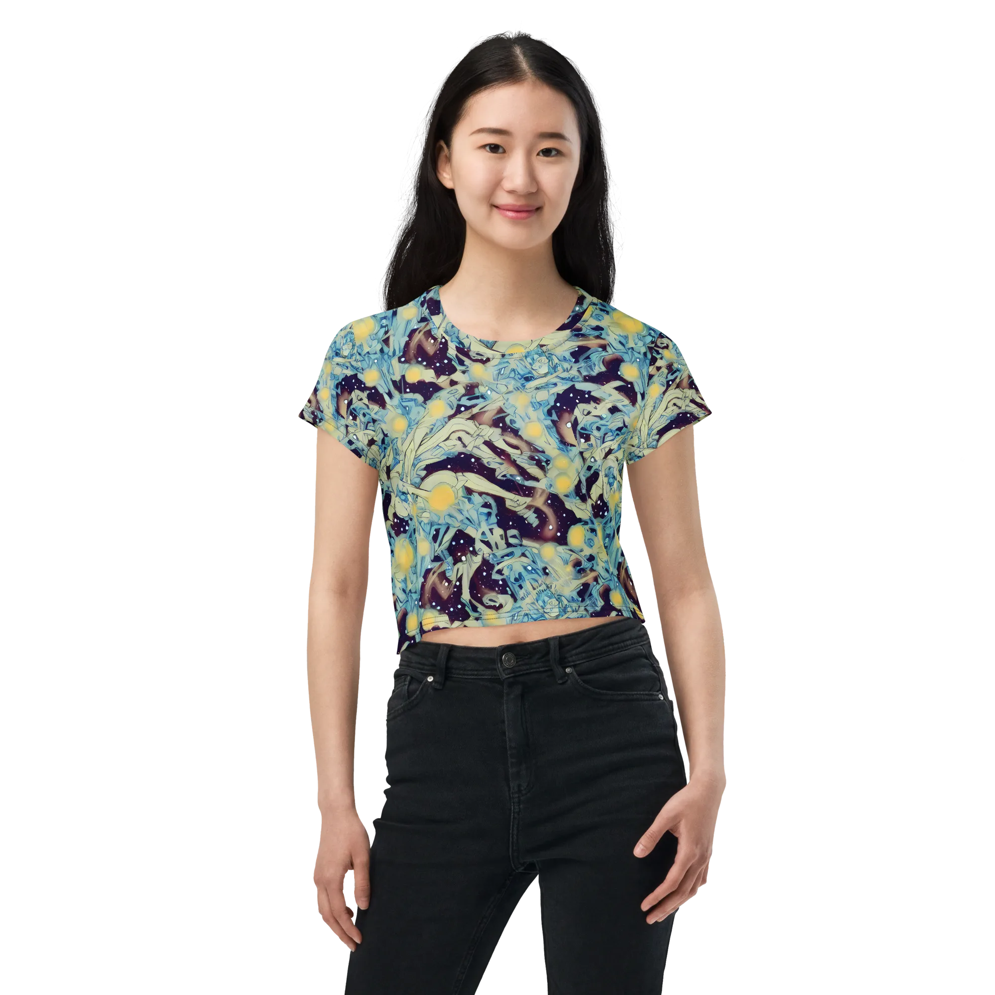 Celestial Fossil on Crop Tee — Front
