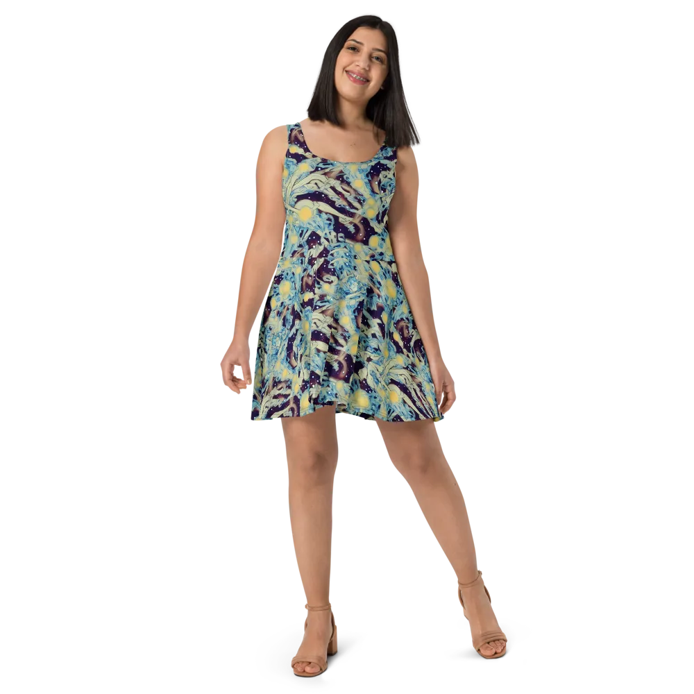 Celestial Fossil on Skater Dress — Front