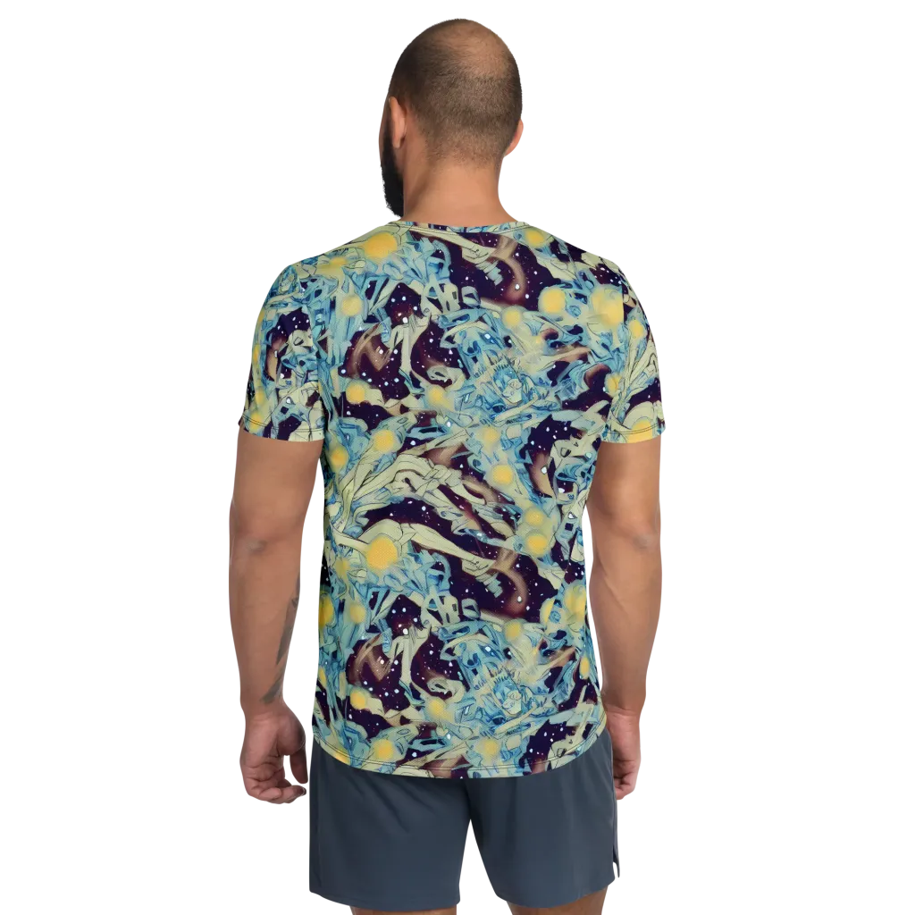 Celestial Fossil on Men's Athletic T-Shirt — Back