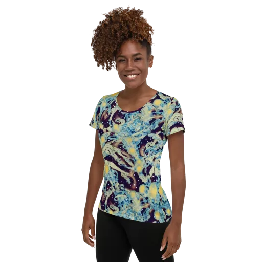 Celestial Fossil on a Women's Athletic T-Shirt