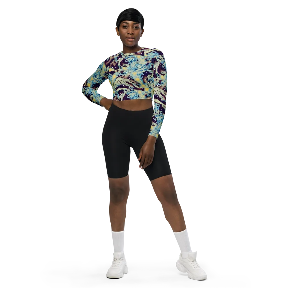 Celestial Fossil on Long Sleeve Crop Top — Front