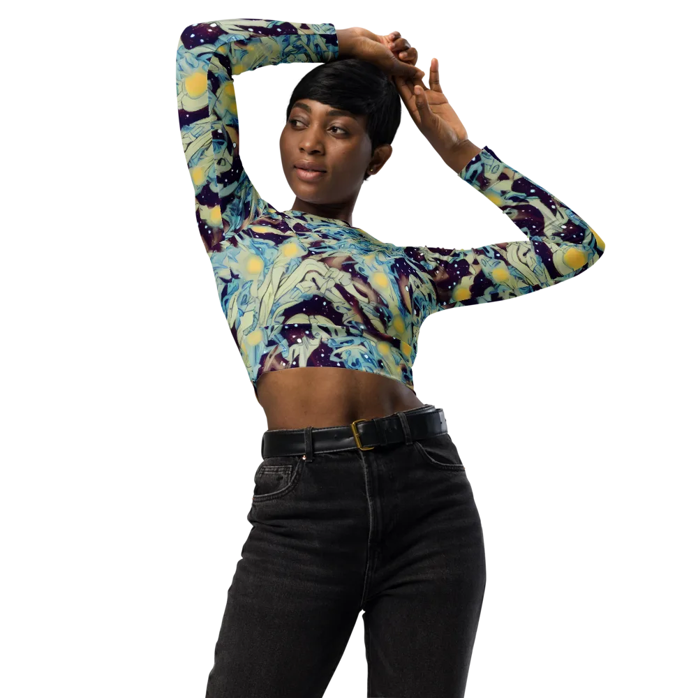 Celestial Fossil on Long Sleeve Crop Top — Front