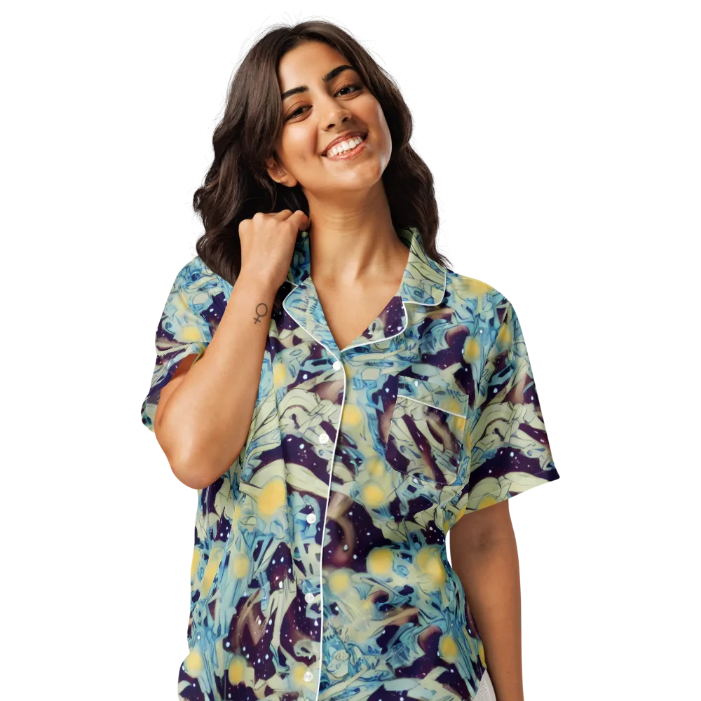 Celestial Fossil on Women's Short Sleeve Pajama Top — Front