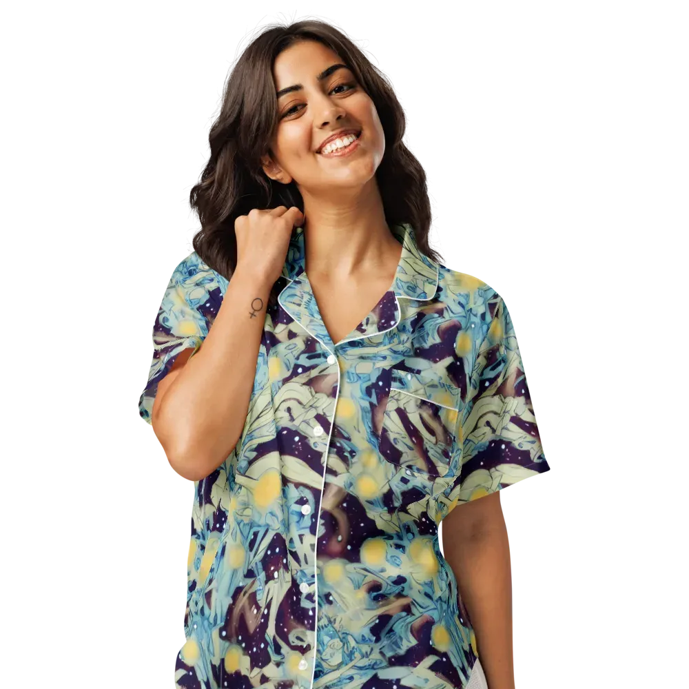 Celestial Fossil on Women's Short Sleeve Pajama Top — Front