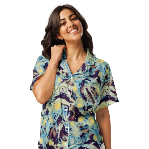 Celestial Fossil on a Women's Short Sleeve Pajama Top