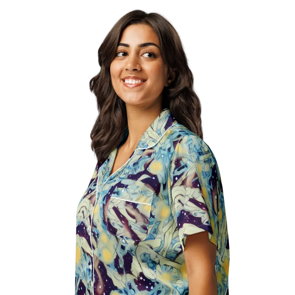 Celestial Fossil on Women's Short Sleeve Pajama Top — Left Front