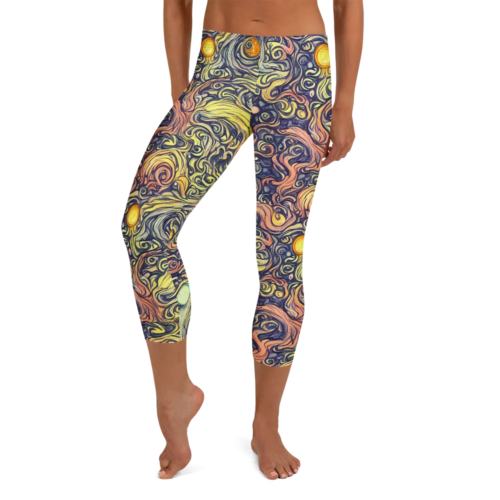 Citron Maelstrom on Capri Leggings — Front