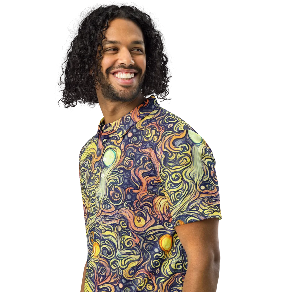 Citron Maelstrom on Men's Slim Fit Polo Shirt — Left Front