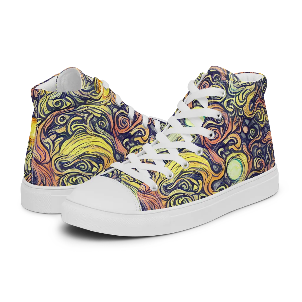 Citron Maelstrom on Men's High Top Canvas Shoes — Left
