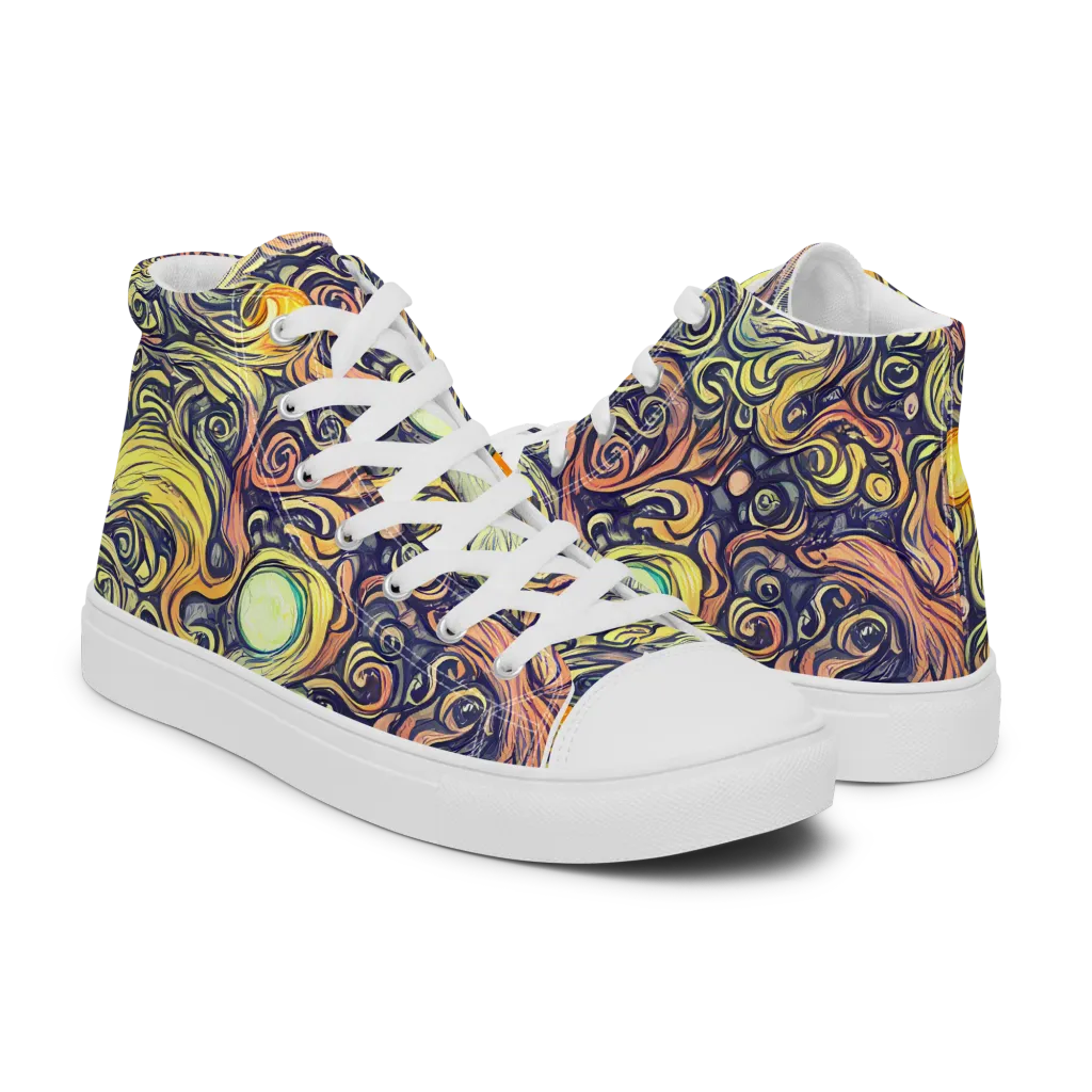 Citron Maelstrom on Men's High Top Canvas Shoes — Right