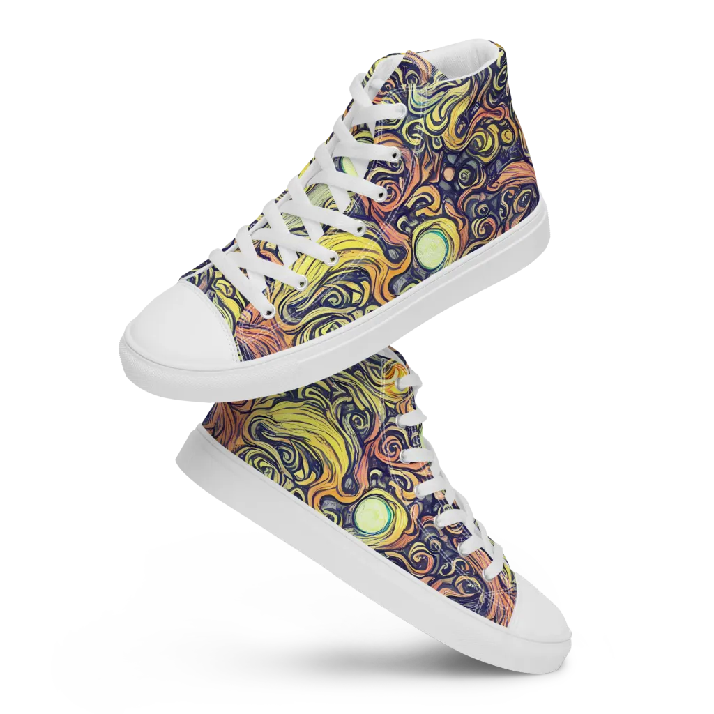 Citron Maelstrom on Men's High Top Canvas Shoes — Front