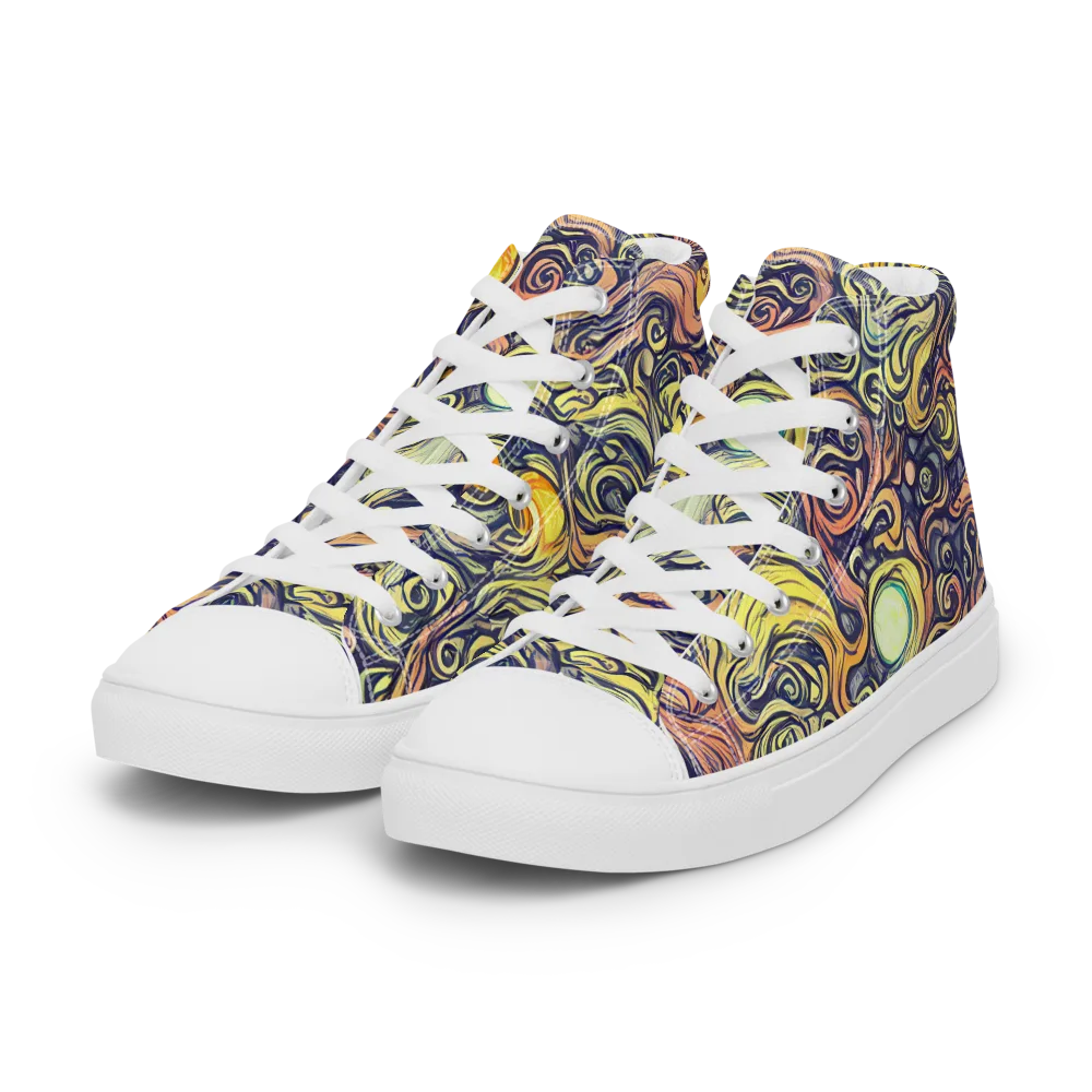 Citron Maelstrom on Women's High Top Canvas Shoes — Left Front