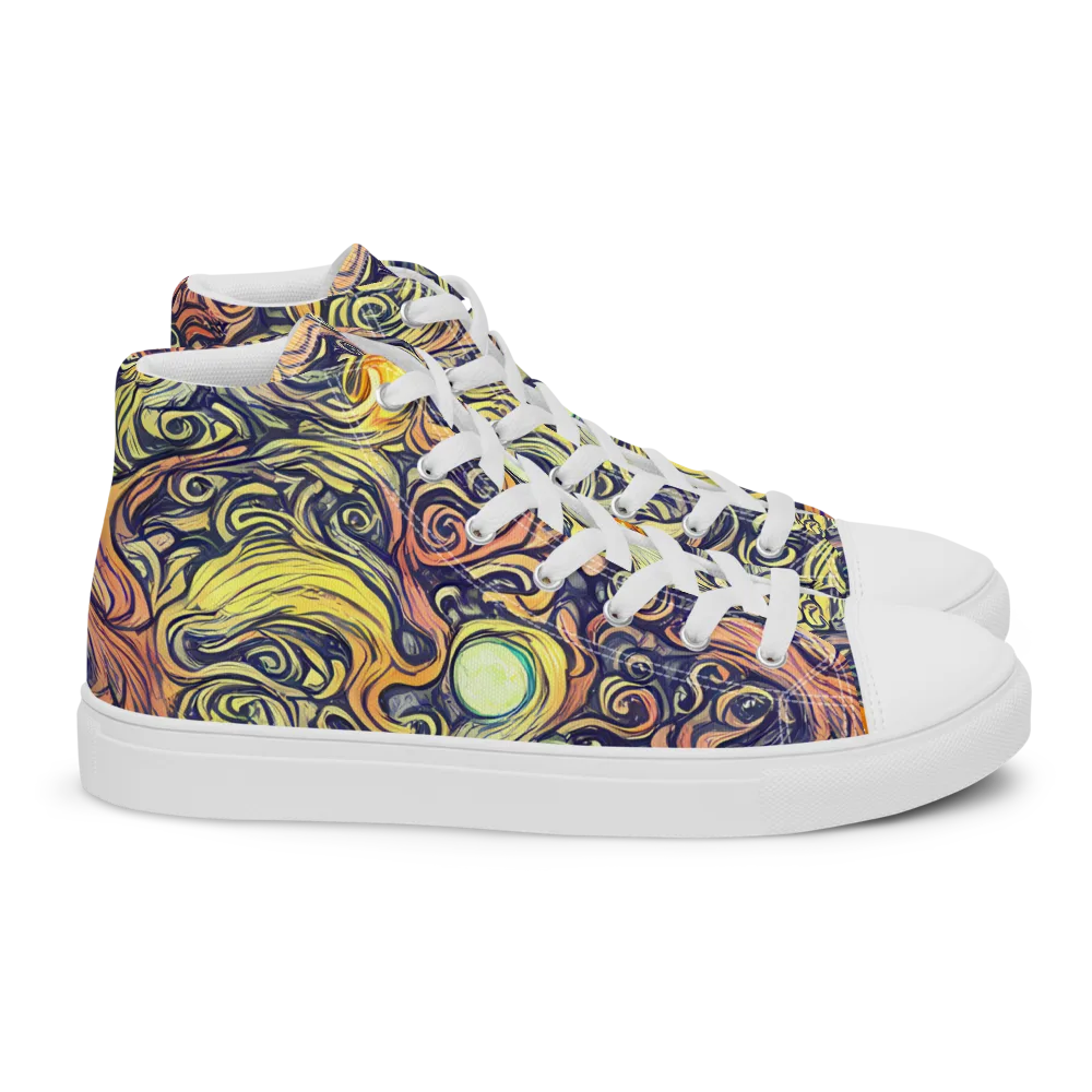 Citron Maelstrom on Women's High Top Canvas Shoes — Right