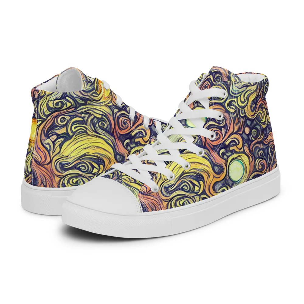 Citron Maelstrom on Women's High Top Canvas Shoes — Left