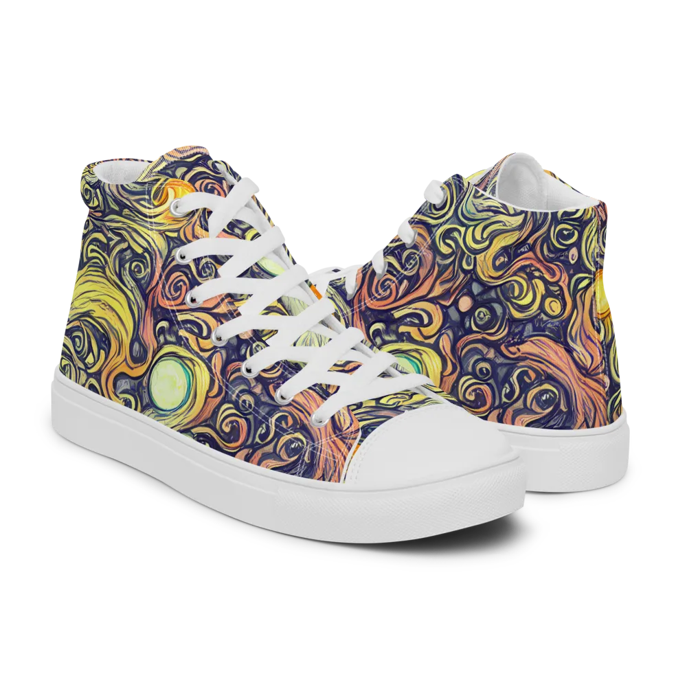 Citron Maelstrom on Women's High Top Canvas Shoes — Right