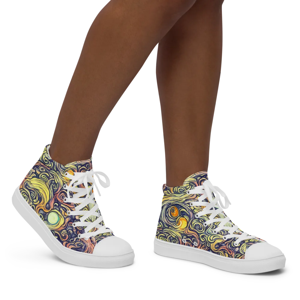 Citron Maelstrom on Women's High Top Canvas Shoes — Right