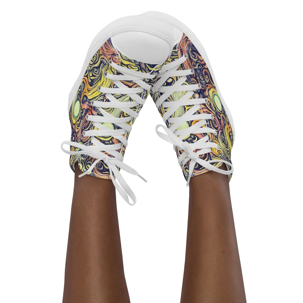 Citron Maelstrom on Women's High Top Canvas Shoes — Front