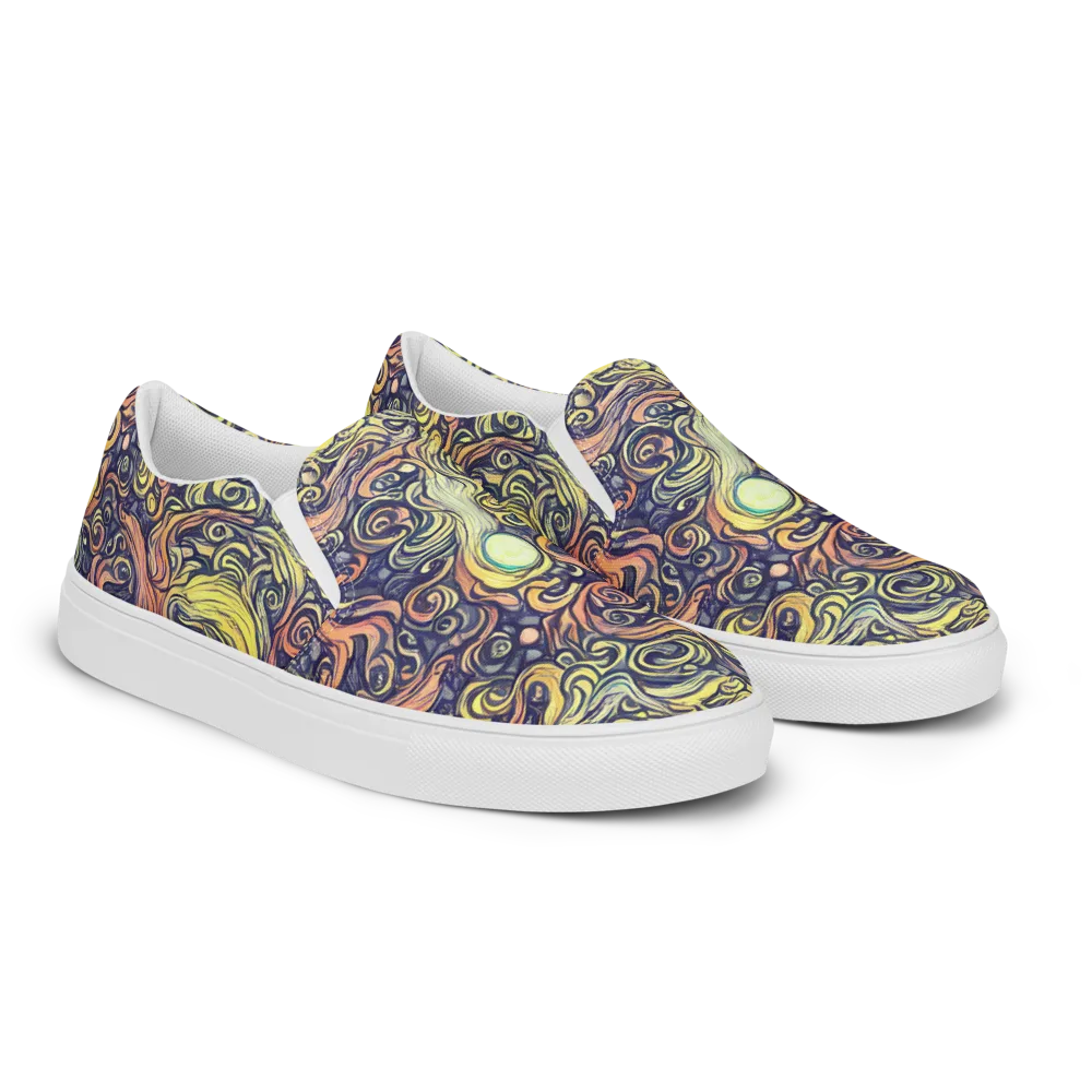 Citron Maelstrom on Men's Slip-On Canvas Shoes — Right Front