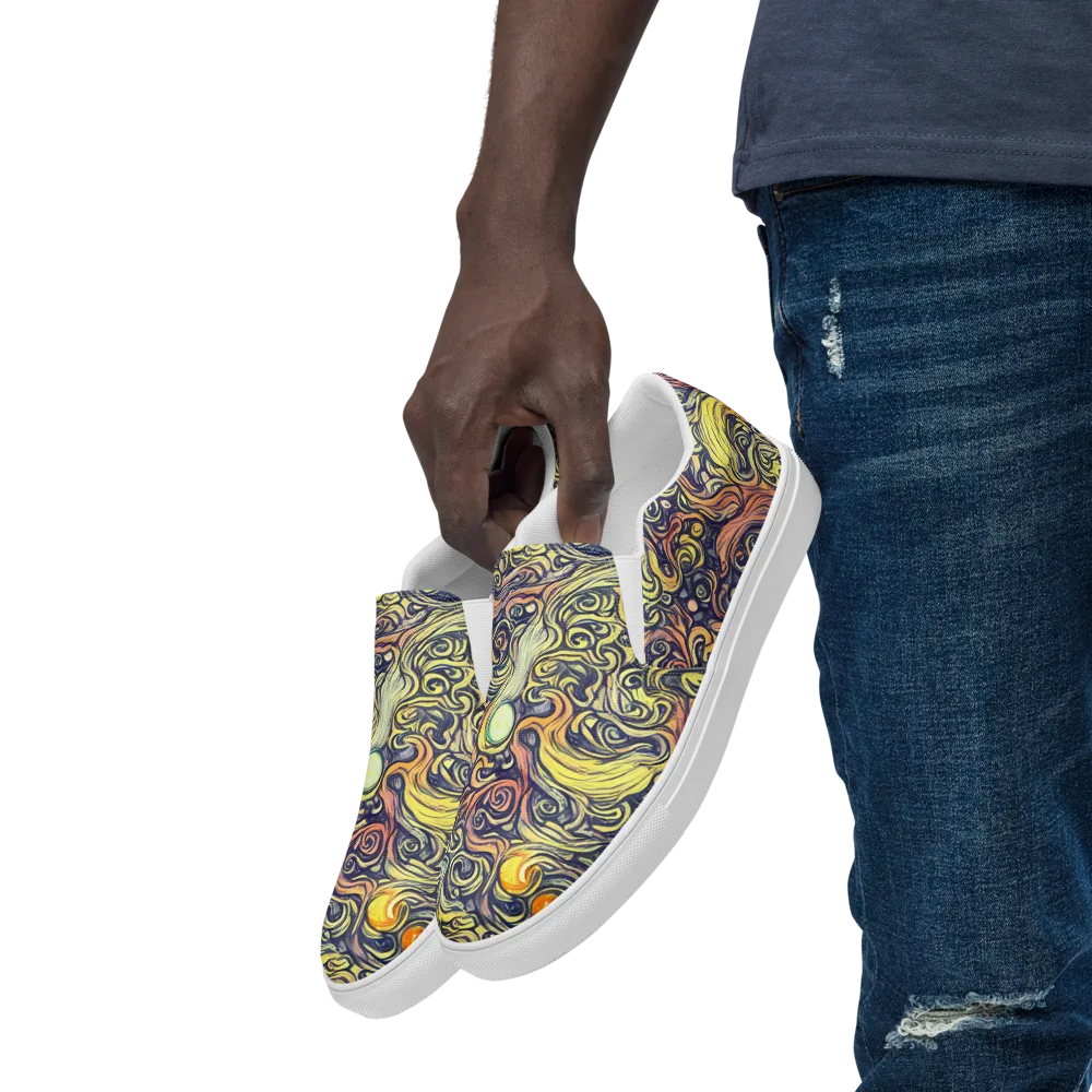 Citron Maelstrom on Men's Slip-On Canvas Shoes — Left Front