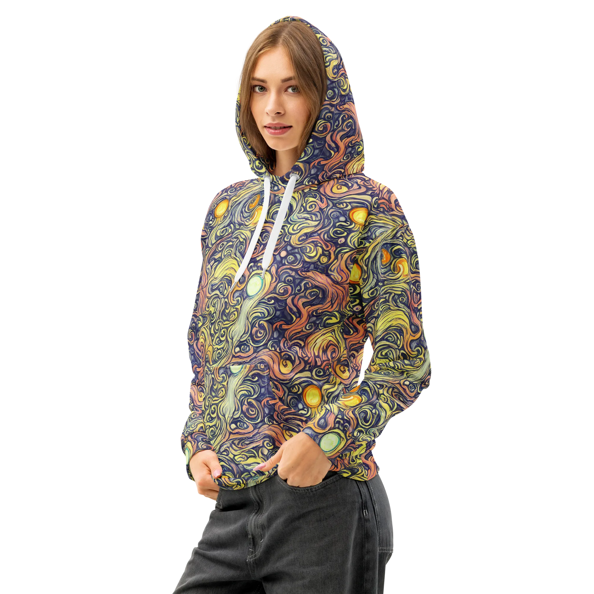 Citron Maelstrom on Cotton Hoodie — Left Front