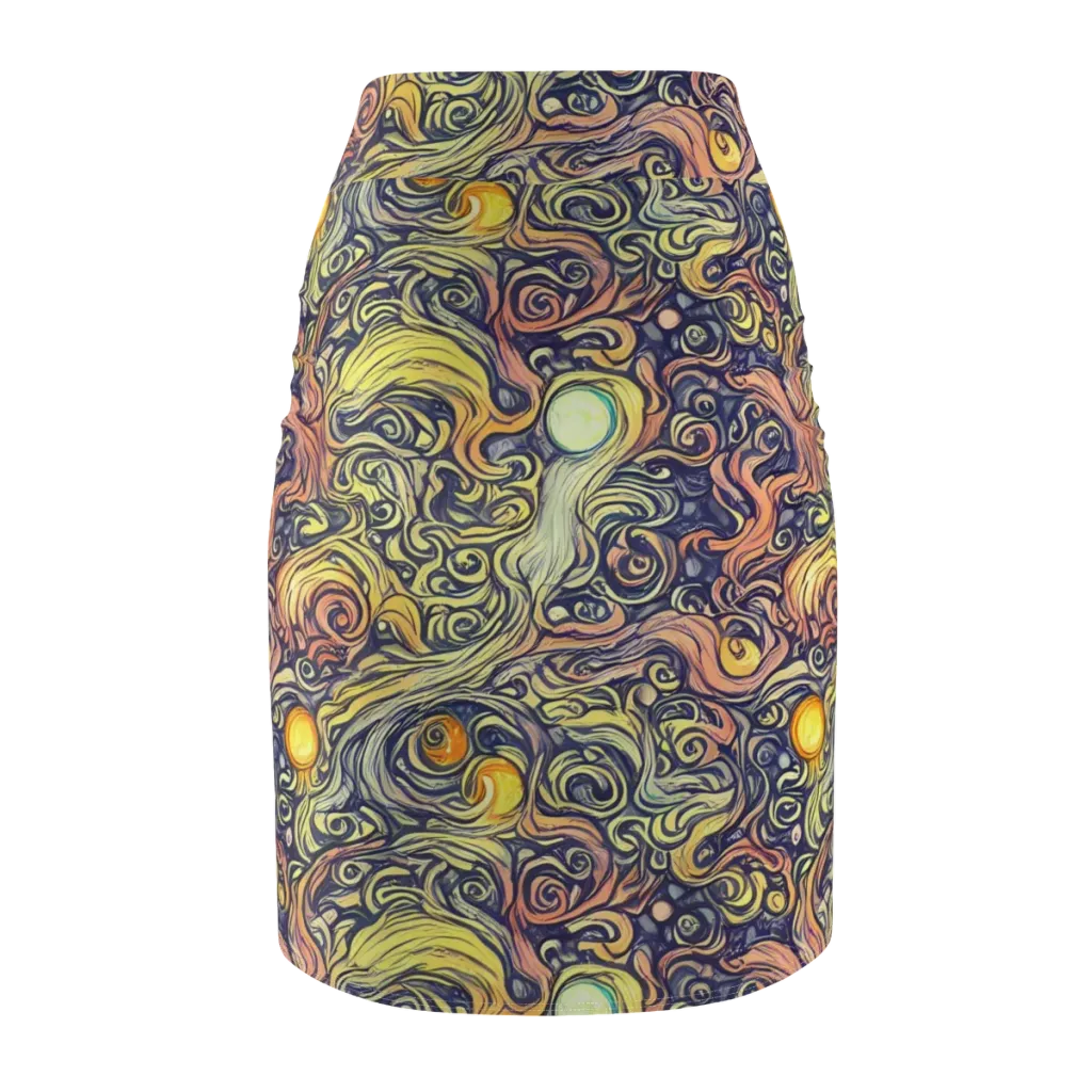 Citron Maelstrom on Pencil Skirt — Back
