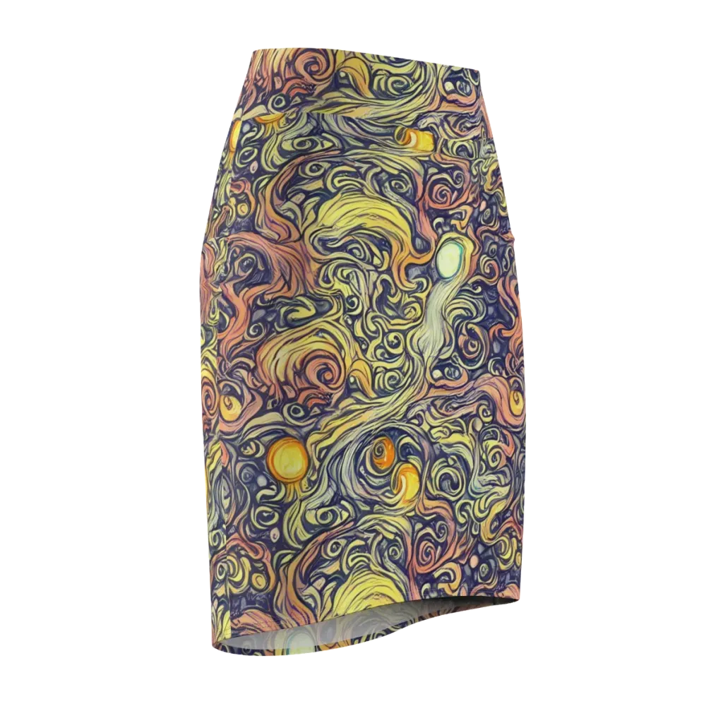 Citron Maelstrom on Pencil Skirt — Front Side