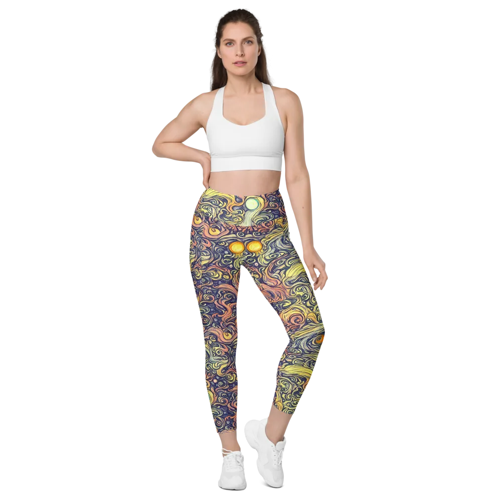 Citron Maelstrom on Leggings with Pockets — Front