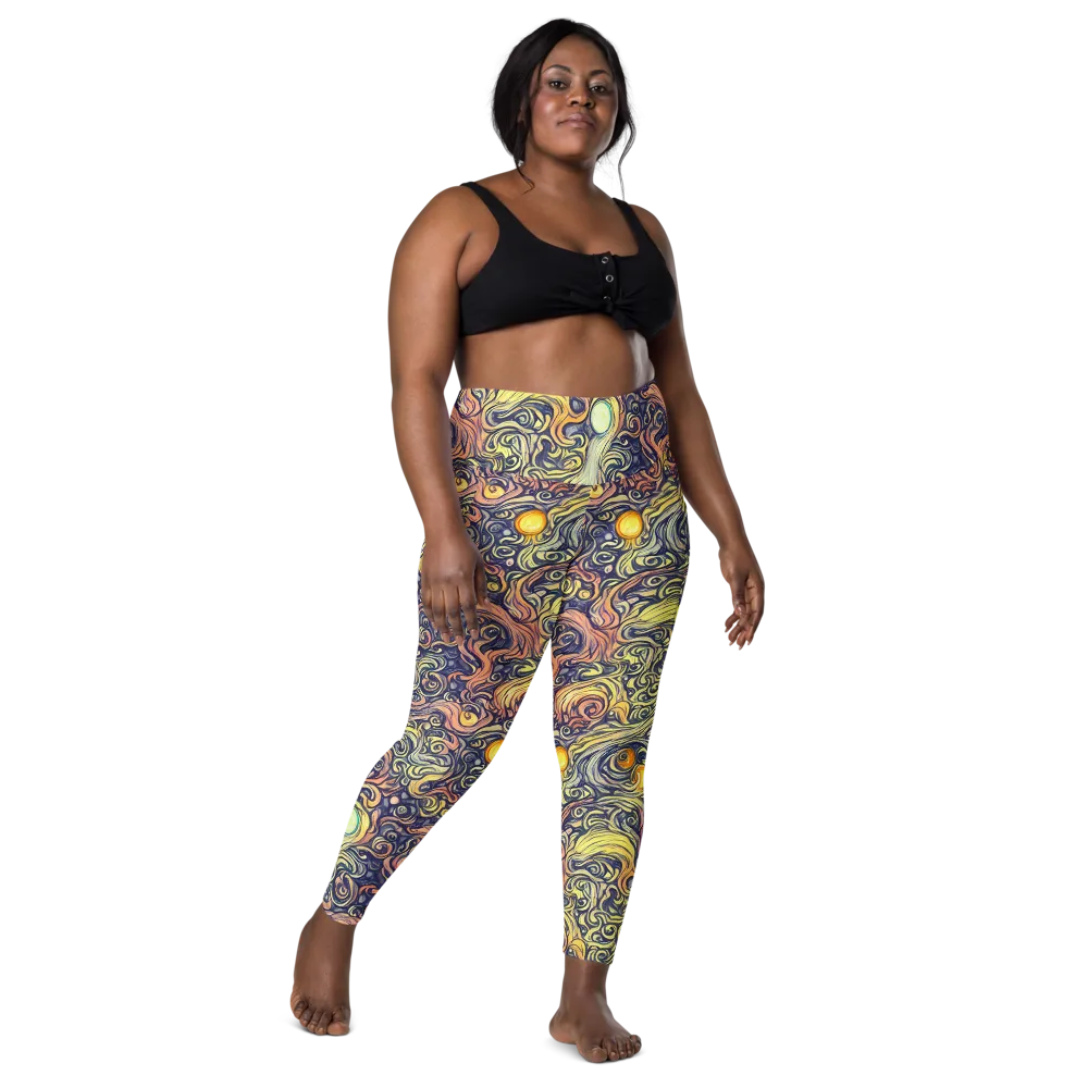 Citron Maelstrom on Leggings with Pockets — Front