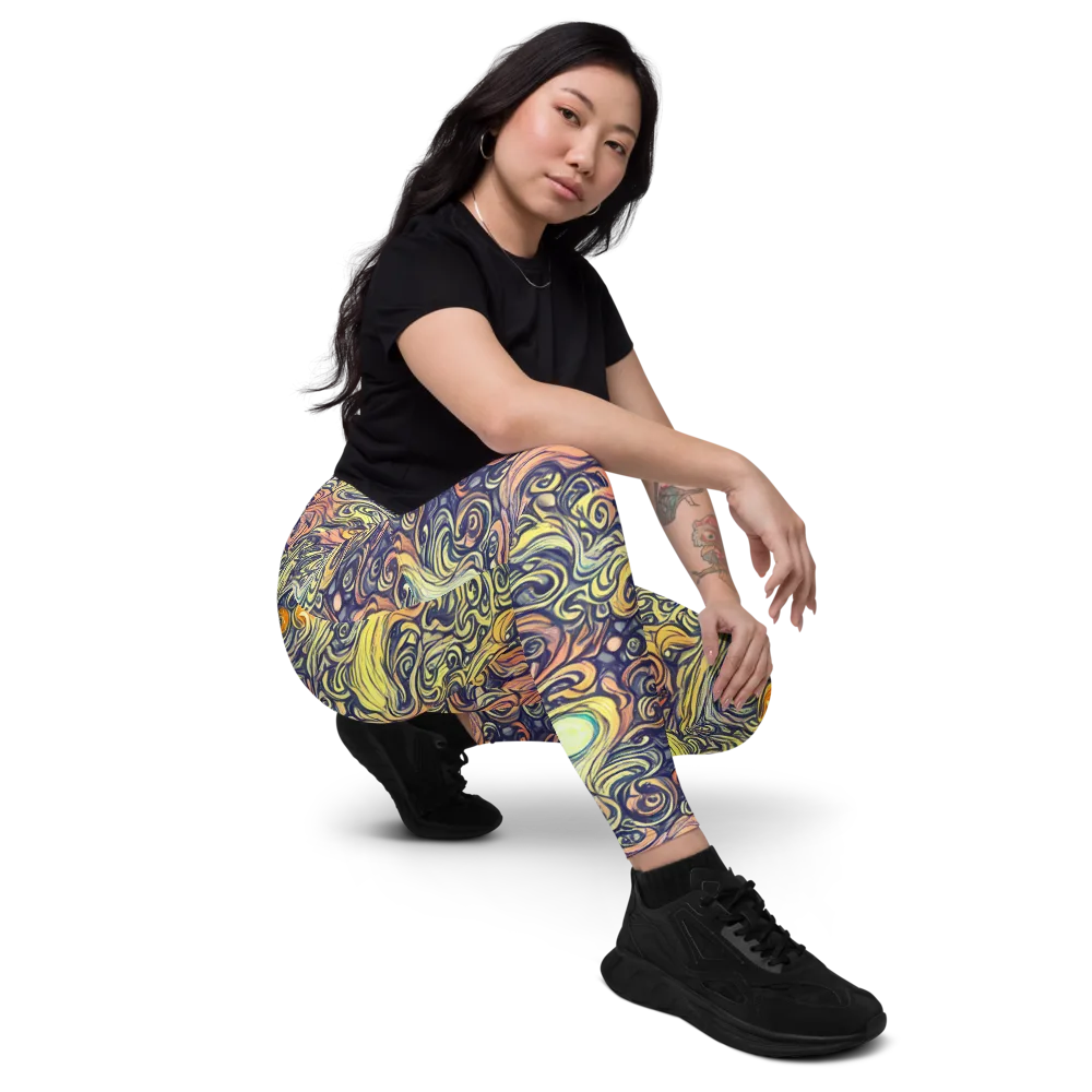 Citron Maelstrom on Leggings with Pockets — Right Front