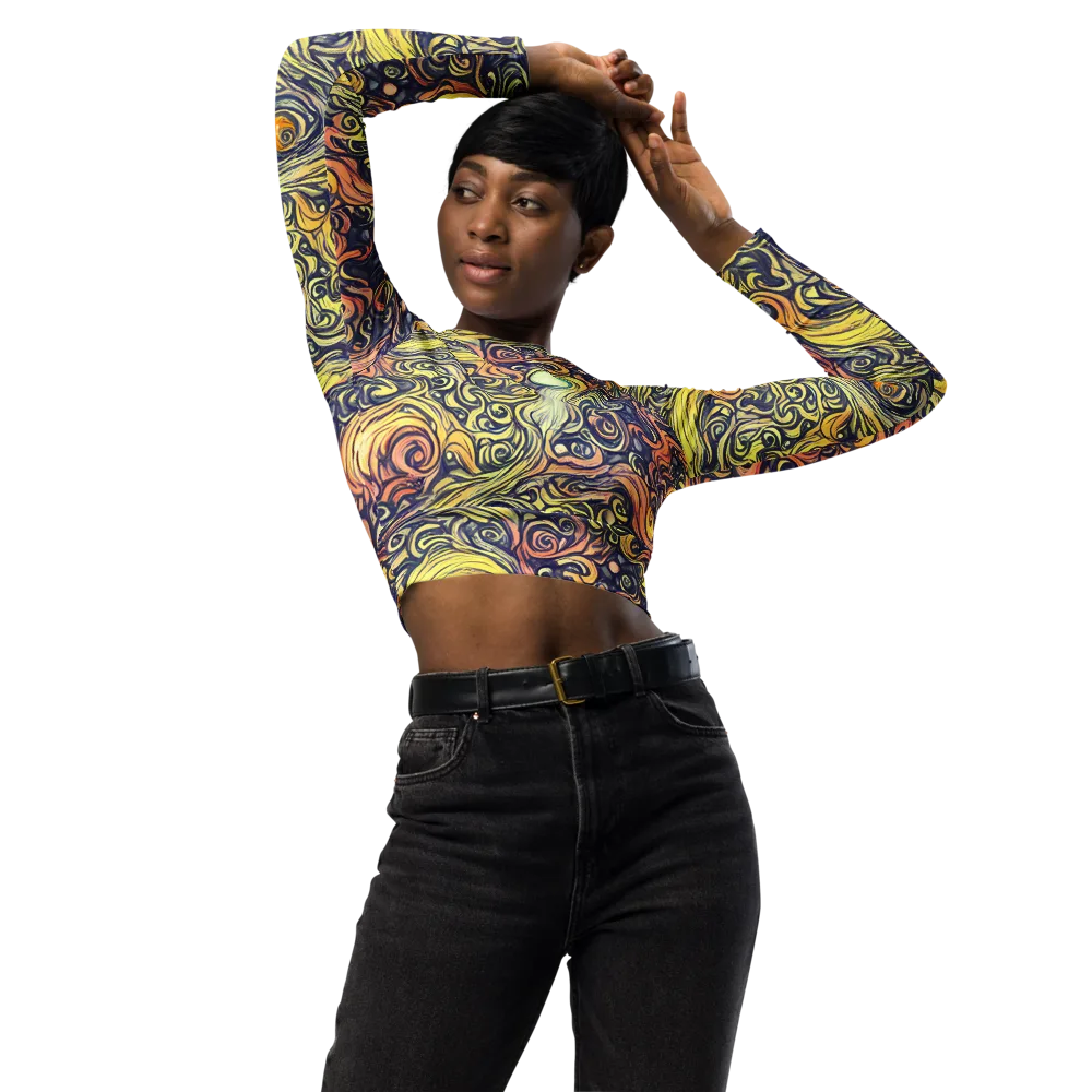 Citron Maelstrom on Long Sleeve Crop Top — Front