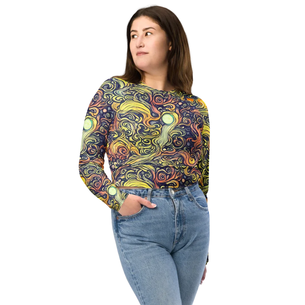 Citron Maelstrom on Long Sleeve Crop Top — Front