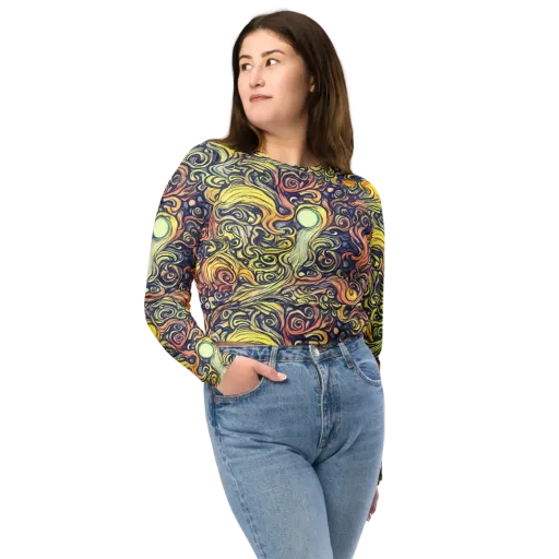 Citron Maelstrom on a Long Sleeve Crop Top