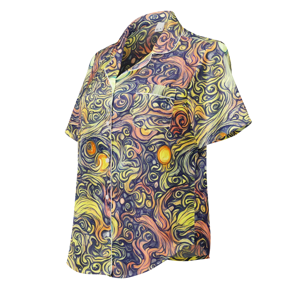 Citron Maelstrom on Women's Short Sleeve Pajama Top — Left Front