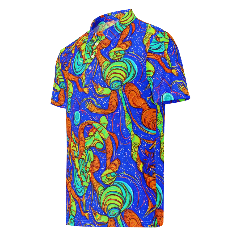 Kinetic Tropics on Men's Slim Fit Polo Shirt — Left Front