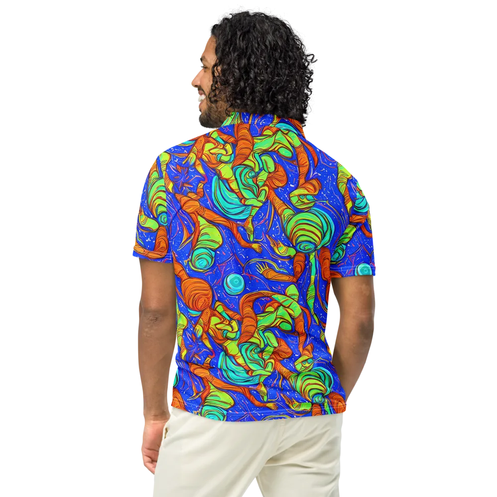 Kinetic Tropics on Men's Slim Fit Polo Shirt — Back