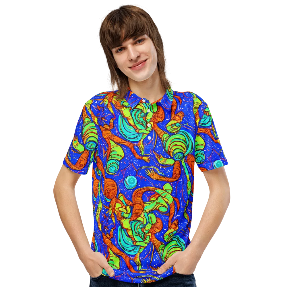 Kinetic Tropics on Men's Slim Fit Polo Shirt — Front